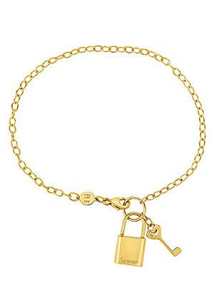 Saks Fifth Avenue 14k Yellow Gold Lock And Keychain Bracelet
