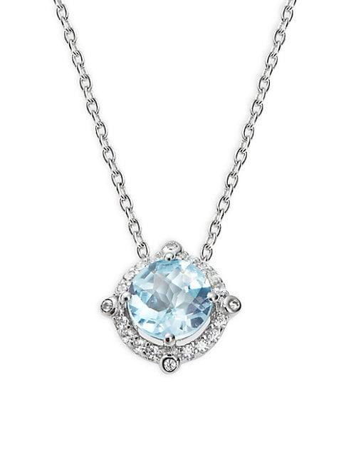 Lafonn Sterling Silver & Blue Topaz Pendant Necklace