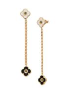 Gabi Rielle 22k Gold Vermeil & Green Crystal Flower Drop Earrings