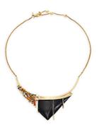 Alexis Bittar Crystal-studded Lucite Bib Necklace