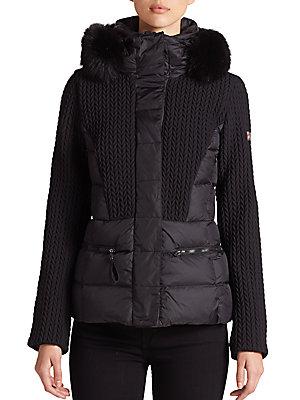 Post Card Fur-trimmed Quilted Puffer Jacket