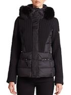 Post Card Fur-trimmed Quilted Puffer Jacket