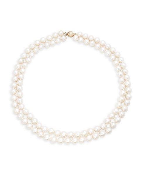 Belpearl 14k Yellow Gold & 7-8mm Freshwater Pearl Collar Necklace