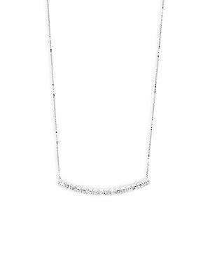 Saks Fifth Avenue White Gold & Diamond Bar Pendant Necklace