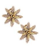 Miriam Haskell Flower-shaped Clip-on Stud Earrings