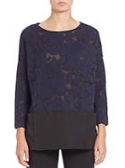 Lafayette 148 New York Floral Combo Top