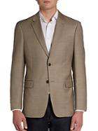 Tommy Hilfiger Trim-fit Two-button Sharkskin Wool Sportcoat