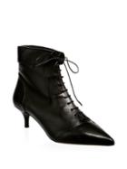 Tabitha Simmons Foldover Point Toe Leather Booties