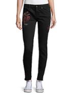 Driftwood Marilyn Skinny Floral Embroidered Jeans