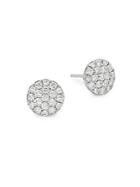 Diana M Jewels Bridal Diamond And 14k White Gold Circle Earrings