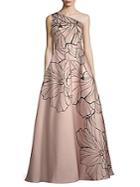 Carmen Marc Valvo Infusion Embellished Floral-print Ball Gown