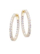 Saks Fifth Avenue Crystal Hoop Earrings/1.21
