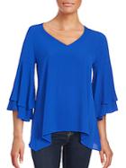 Status By Chenault Tiered Flutter Sleeve Top