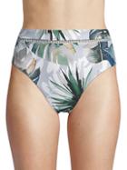 Red Carter Swim Palm Print High-waist Bikini Bottoms