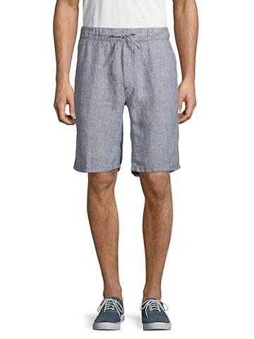 Saks Fifth Avenue Black Classic Linen Shorts