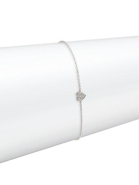 Saks Fifth Avenue 14k White Gold & Diamond Heart Bracelet