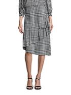 Tibi Gingham Ruffled Skirt