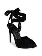 Kendall + Kylie Delilah Bow Suede Ankle Tie Sandals
