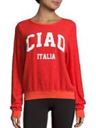 Wildfox Bbj Ciao Graphic Printed Pullover