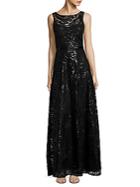 Karl Lagerfeld Paris V-back Sequined Gown