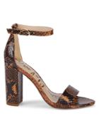 Sam Edelman Yaro Embossed-snakeskin Leather Ankle-strap Sandals
