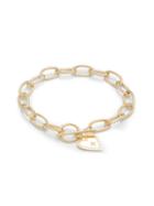 Gabi Rielle Gold Vermeil & Cubic Zirconia Heart Toggle Bracelet