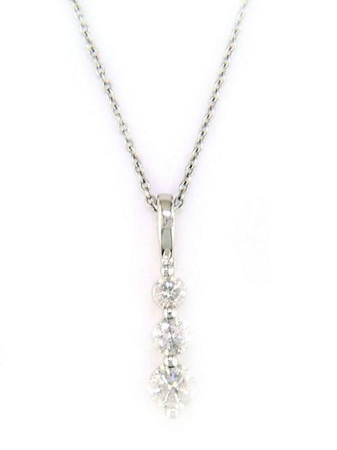 Effy 14k White Gold 3-diamond Pendant Necklace