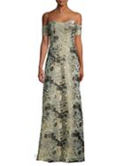 Rene Ruiz Collection Off-the-shoulder Fils Coupe Gown