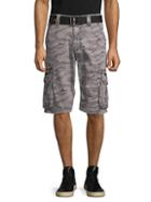 Affliction Camouflage-print Belted Cargo Shorts