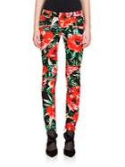 Balmain Floral Moto Jeans