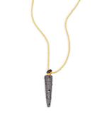 Freida Rothman Indigo Armour Cubic Zirconia & 14k Gold-plated Sterling Silver Horn Pendant Necklace