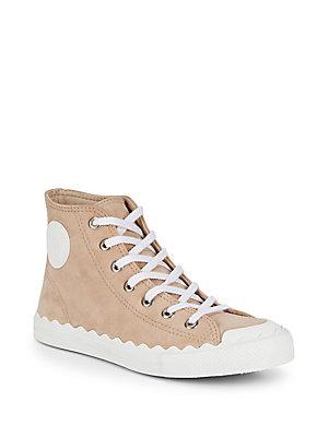 Chlo High-top Leather Sneakers