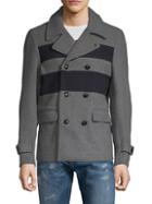 Scotch & Soda Stripe Front Double-breasted Coat