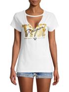 True Religion Graphic Cut-out Cotton Tee