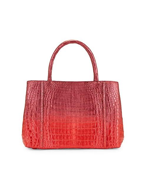 Nancy Gonzalez Textured Crocodile Leather Top Handle Bag