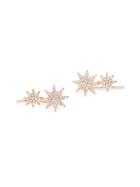 Saks Fifth Avenue 14k Rose Gold & Diamond Starburst Crawler Earrings