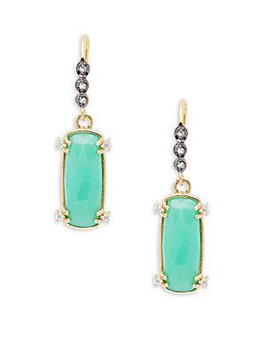 Alanna Bess Crystal And 18k Yellow Gold Drop Earrings