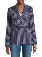 Laundry By Shelli Segal Stripe Double-breasted Blazer