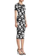 Michael Kors Stencil Rose Jacquard Sheath Dress