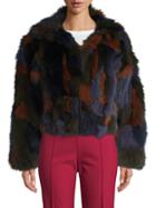 Adrienne Landau Colorblock Fox Fur Jacket