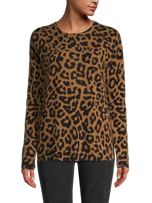 Saks Fifth Avenue Leopard Cashmere Sweater