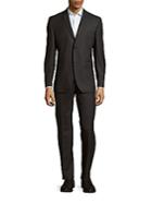Saks Fifth Avenue Made In Italy Sharkskin Wool Suit