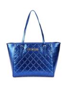 Love Moschino Metallic Quilted Tote Bag