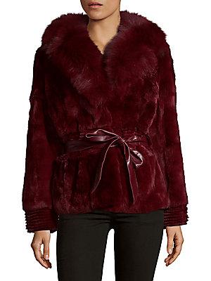 Peri Luxe Rex Rabbit Fur Coat