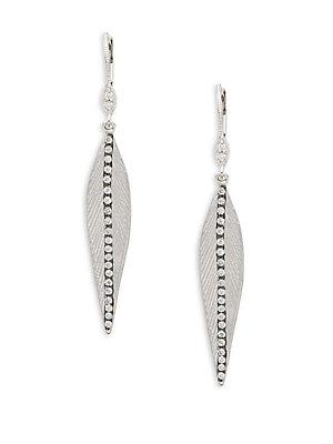 Meira T Diamond & 14k White Gold Linear Earrings