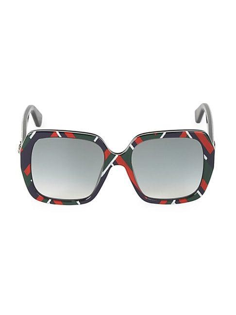 Gucci 54mm Stripe Oversized Square Sunglasses