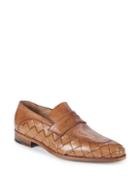 Paul Stuart Woven Leather Penny Loafers