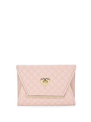 Love Moschino Quilted Envelope Clutch