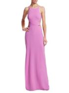 Halston Heritage Tie-back Cutout Gown