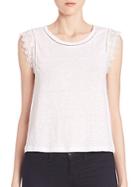 Rebecca Taylor Embroidered Linen Tee